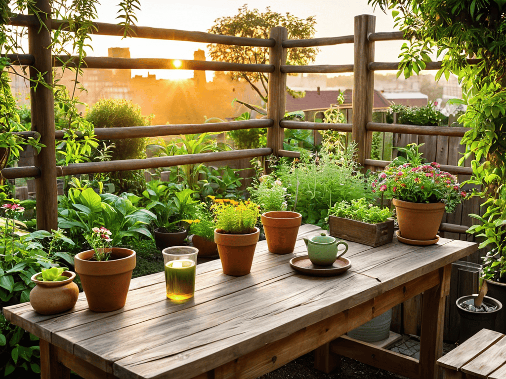 Nourishing Urban Wellness garden scene