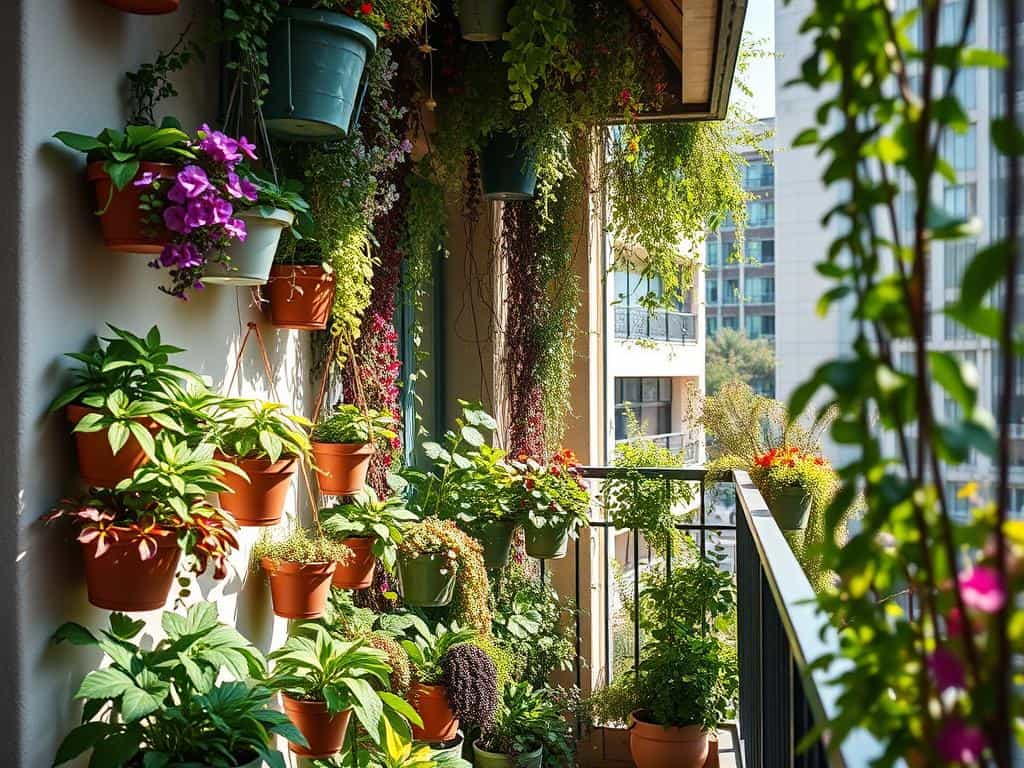 vertical gardens on a balcony