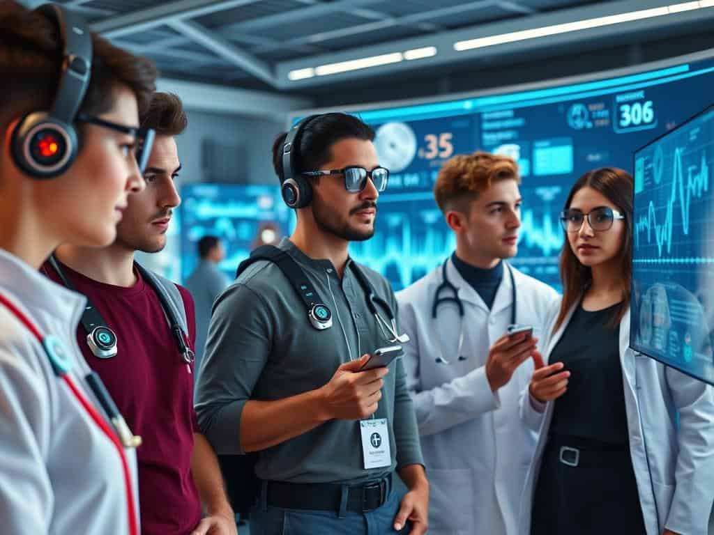 Wearable devices and telemedicine revolutionizing healthcare through real-time monitoring and telehealth services.